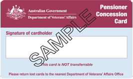 Veteran Affairs Pensioner Concession Card
